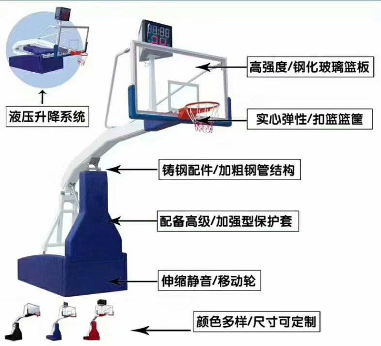 晟茂生产方管固定式篮球架 体育器材户外学校体育场馆(图2)